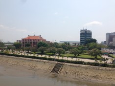 The Ho Chi Minh museum in a former steam ship terminal on the banks of the Saigon River.