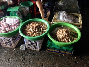 Prawns for sale in the Central Market.