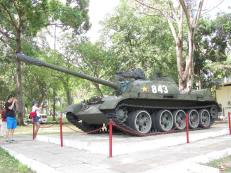One of the two tanks on display in the front of the Palace.